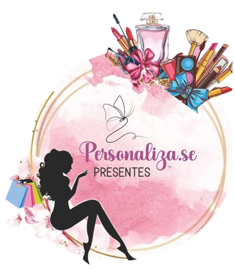 Logo completa da Personaliza.se Presentes com fundo aquarela